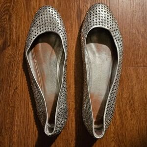 Giuseppe Zanotti silver swarovski crystal mary ballet.  Size 9.5